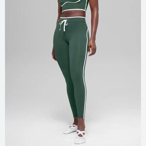 Alo Yoga Airbrush High-Waist Race Pace 7/8 Legging Clover Green White S NWT